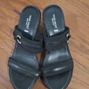 Nine West Black Slide Sandals for Women